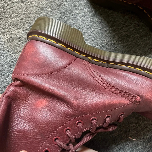 Dr. Martens 1460 Women’s Pascal Virginia Leather Boots Burgundy Size 38 Women - Picture 5 of 10